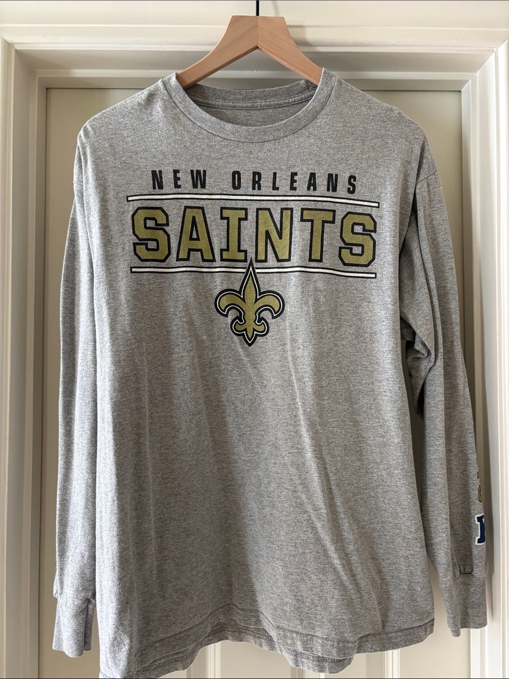New Orleans Saints Long Sleeve Gray T-Shirt